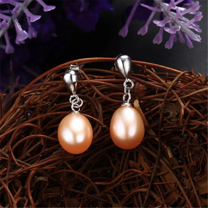 925 Silver Drop Pearl Earrings