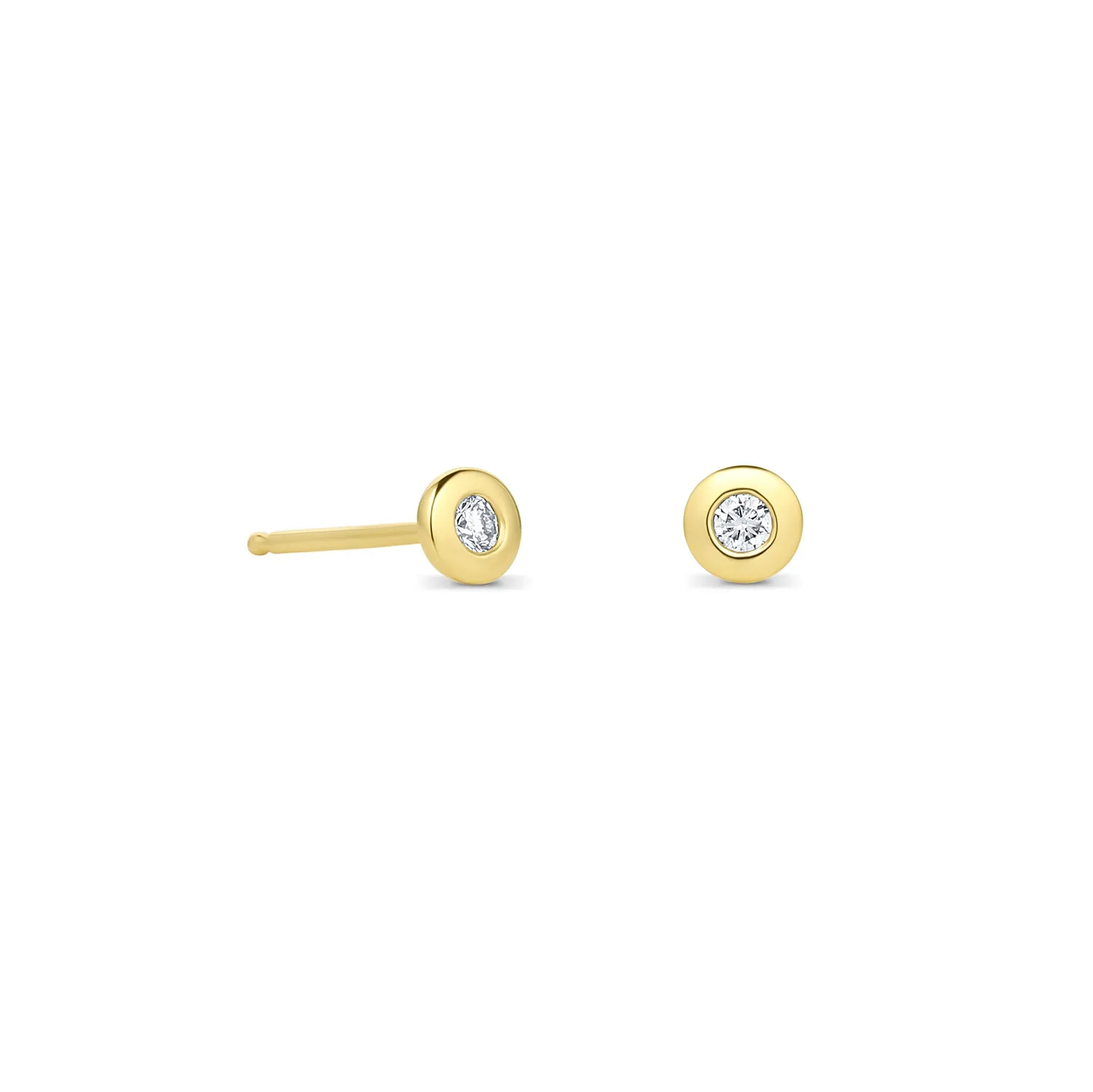 Birthstone Bezel Stud Earrings