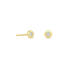 Birthstone Bezel Stud Earrings