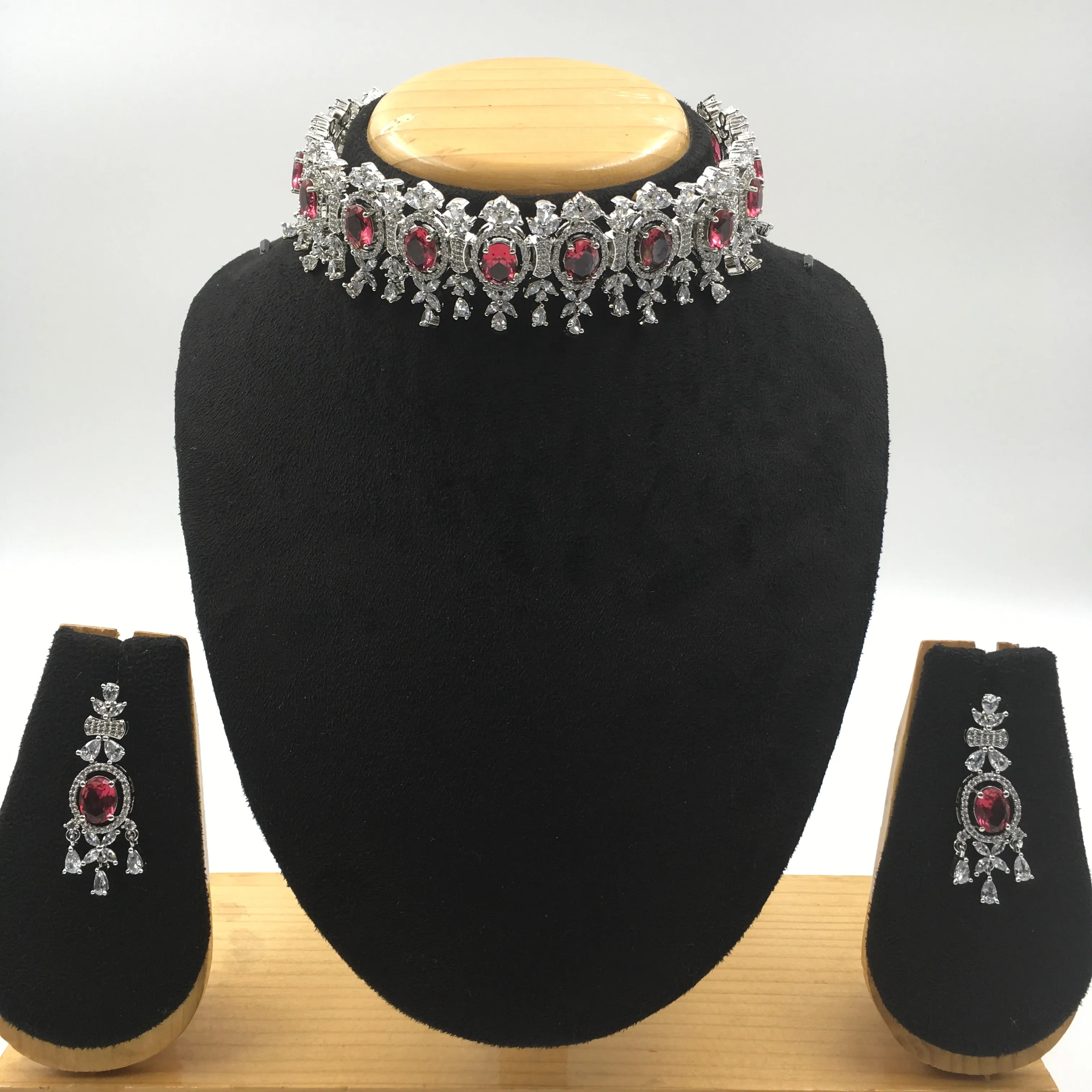 Choker Zircon/AD Necklace Set 4156-69