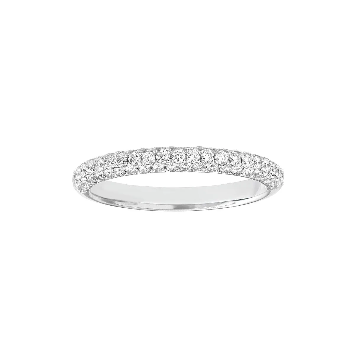 Diamond Pave Stackable Band 0.58ctw 14K White Gold - by Dazyle