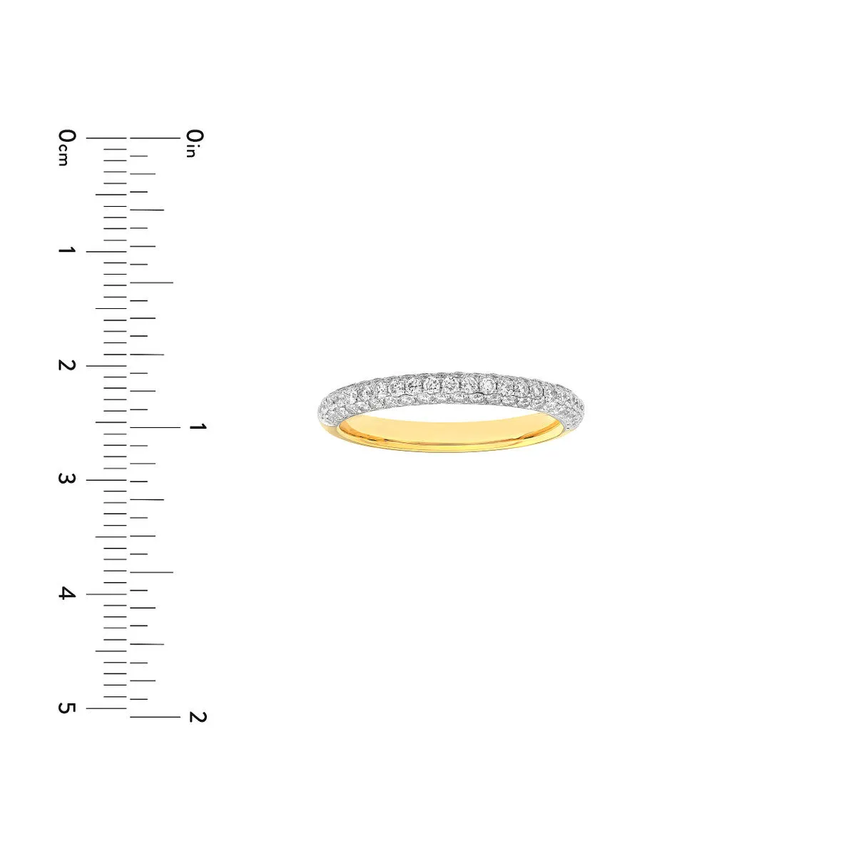 Diamond Pave Stackable Band 0.58ctw 14K Yellow & White Gold - by Dazyle
