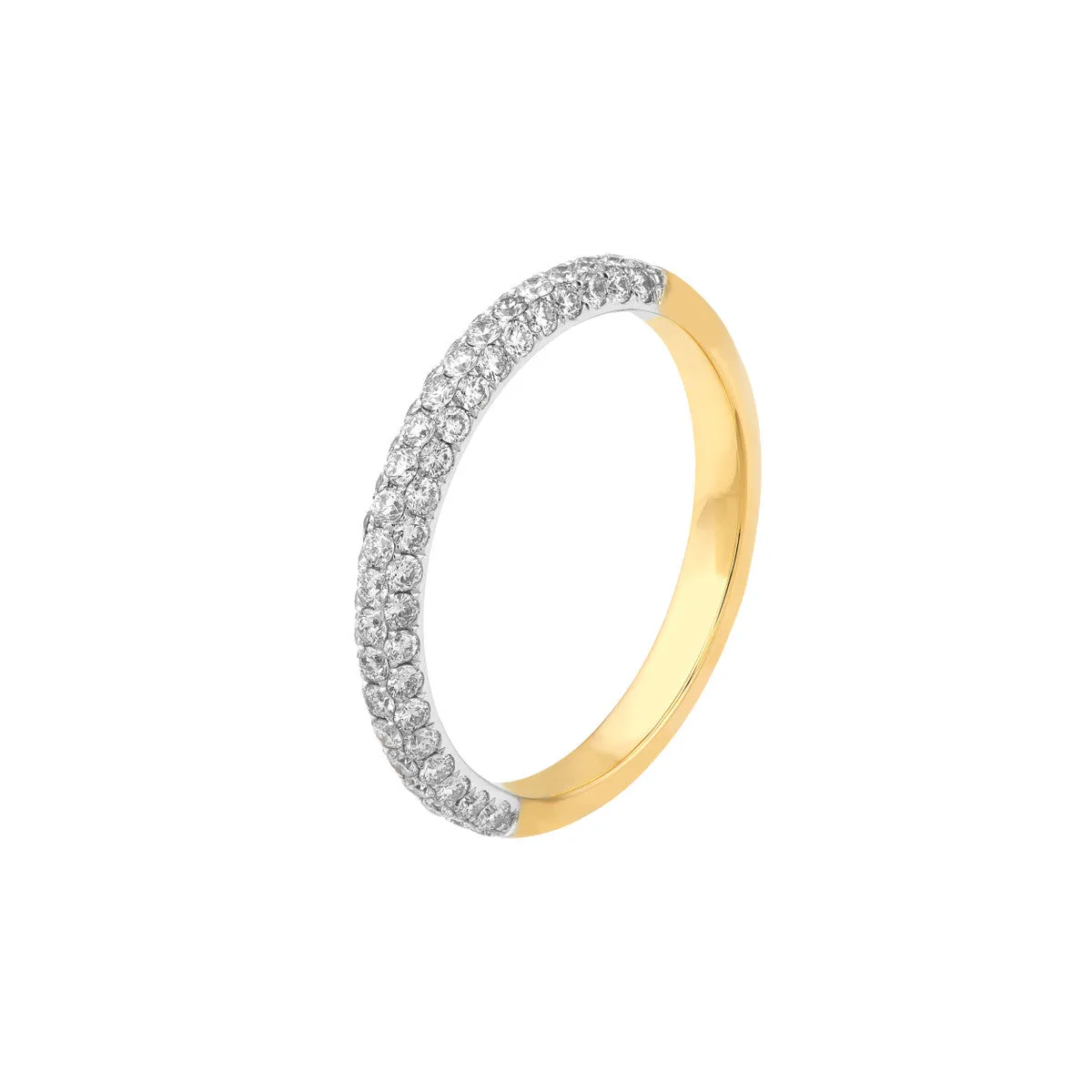 Diamond Pave Stackable Band 0.58ctw 14K Yellow & White Gold - by Dazyle