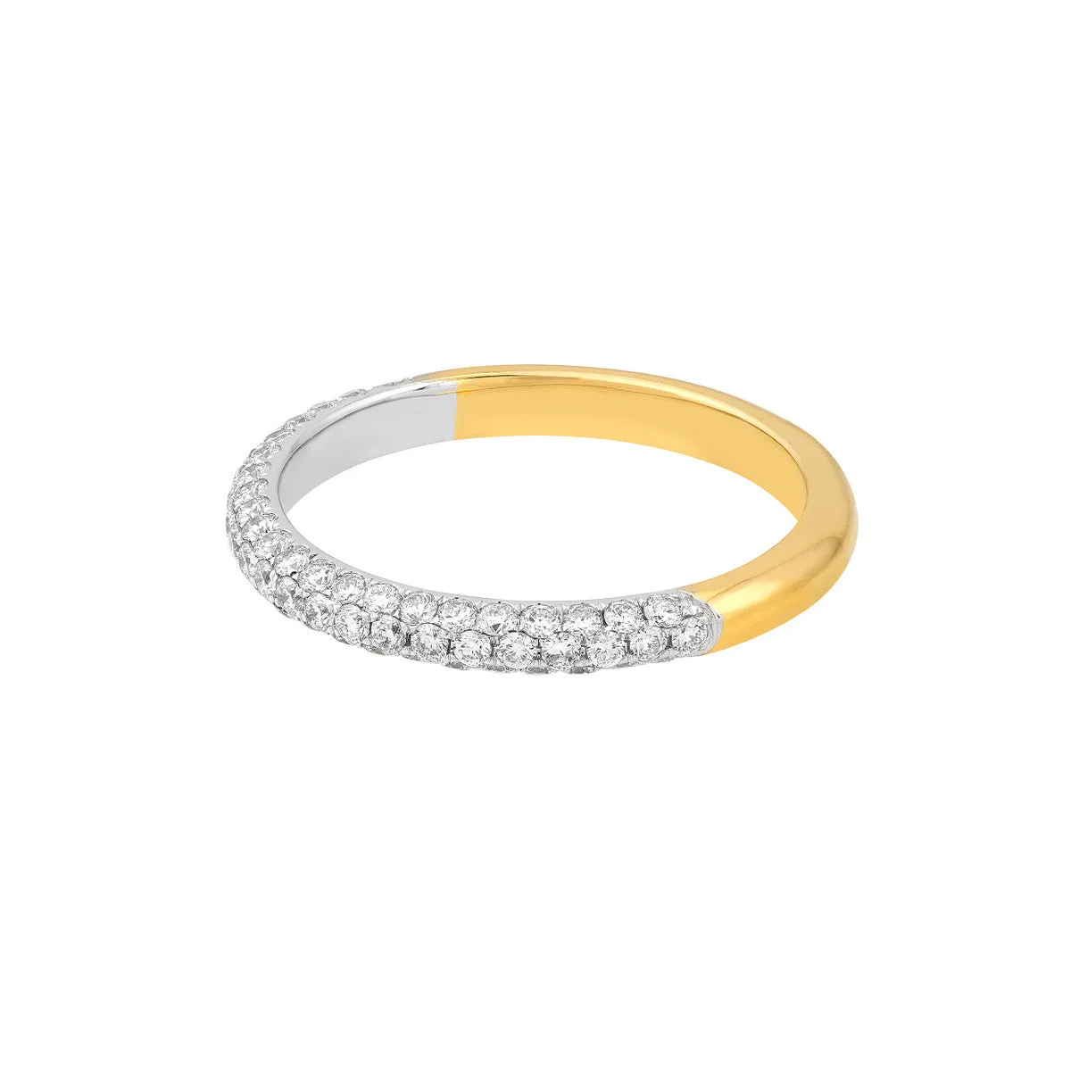 Diamond Pave Stackable Band 0.58ctw 14K Yellow & White Gold - by Dazyle