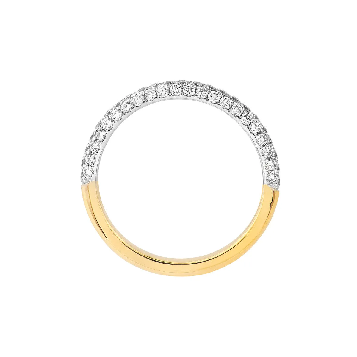 Diamond Pave Stackable Band 0.58ctw 14K Yellow & White Gold - by Dazyle