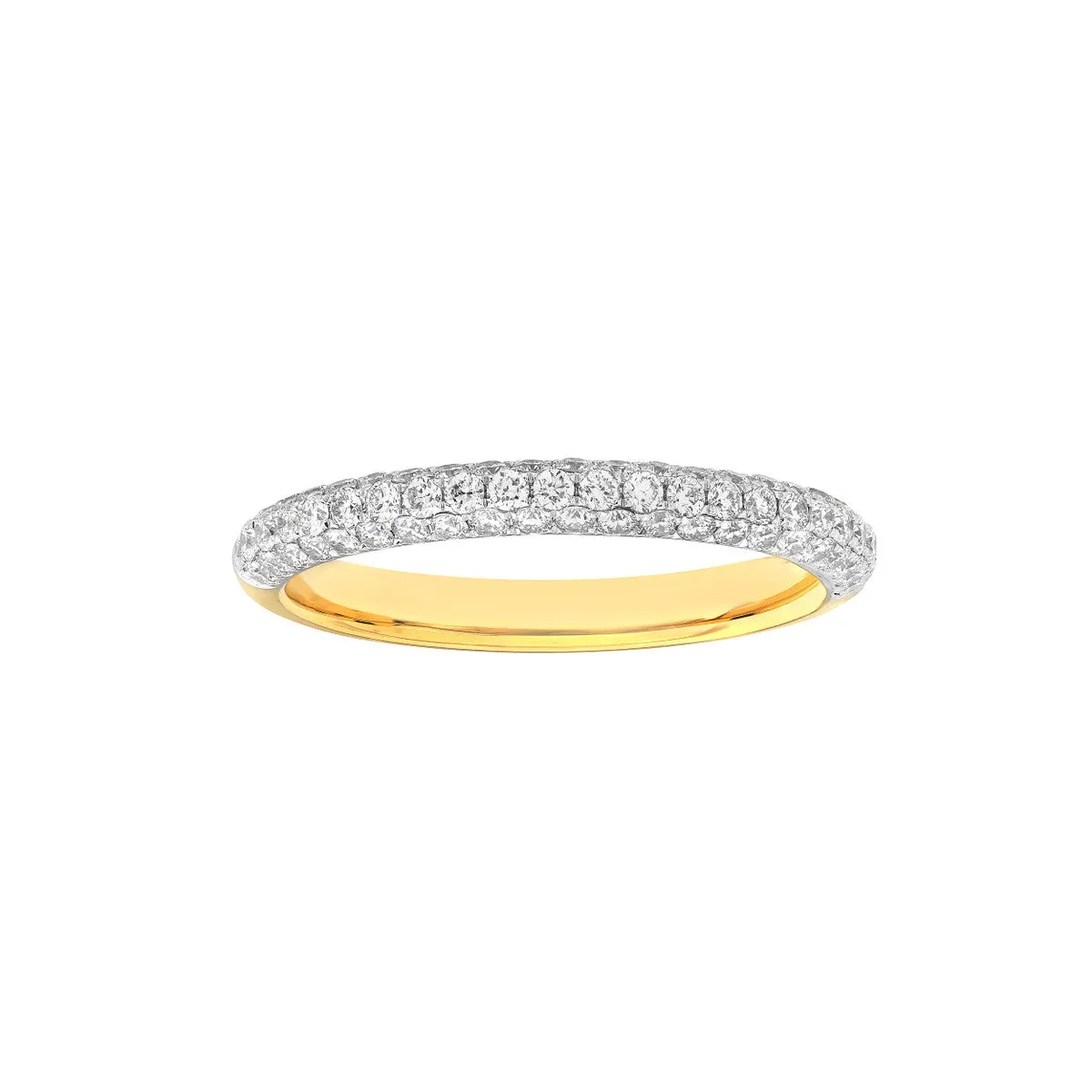 Diamond Pave Stackable Band 0.58ctw 14K Yellow & White Gold - by Dazyle
