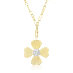 ELA RAE Jumbo Matte Clover Pendant Necklace