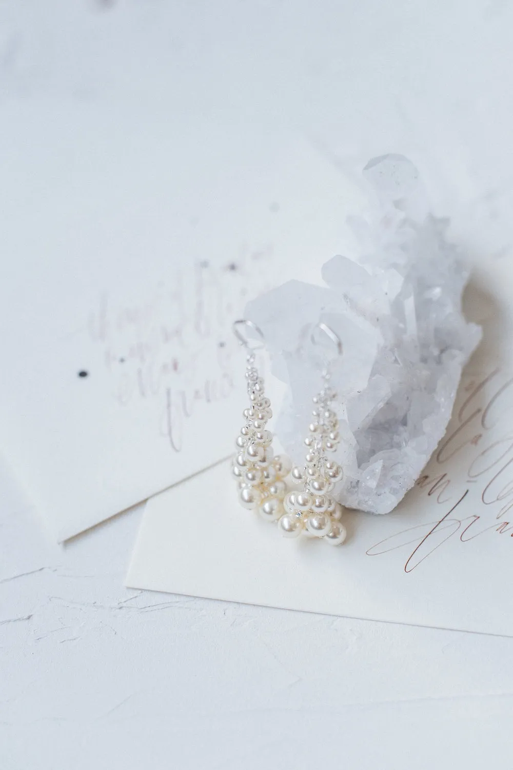 EVITA Pearl Bridal Drop Earrings