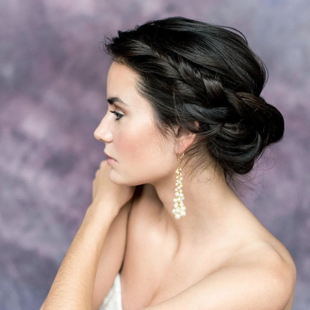 EVITA Pearl Bridal Drop Earrings