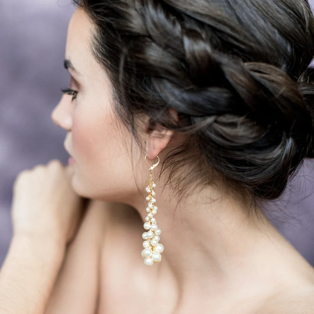 EVITA Pearl Bridal Drop Earrings