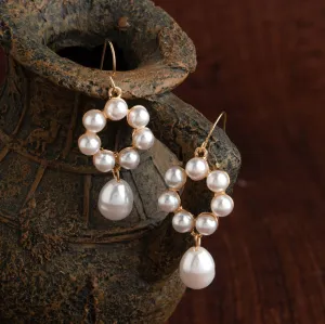 Floral Shaped Pearl Drop Earring