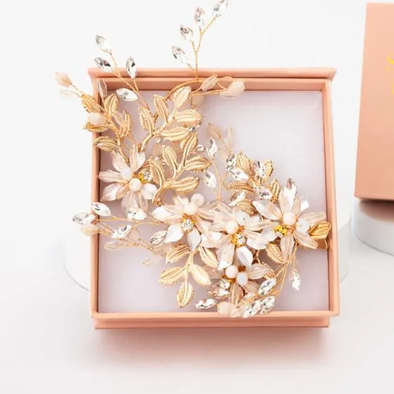 Gold Crystal and Zircon Hair Clip - Give Freedom to Women!