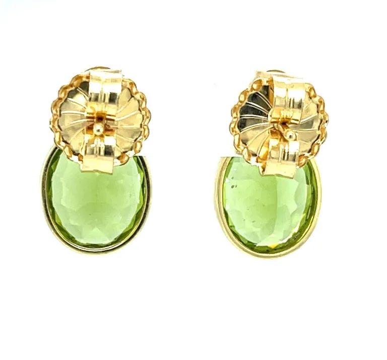 Peridot and 18k Yellow Gold Drop Earrings, 9.70 Carats Total