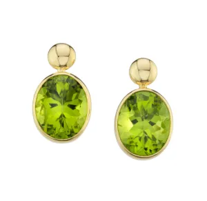 Peridot and 18k Yellow Gold Drop Earrings, 9.70 Carats Total