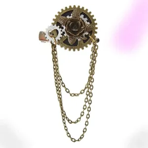 Rose Chain Hair Clip Brooch