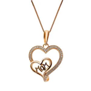 Rose gold MOM Love Heart Necklace