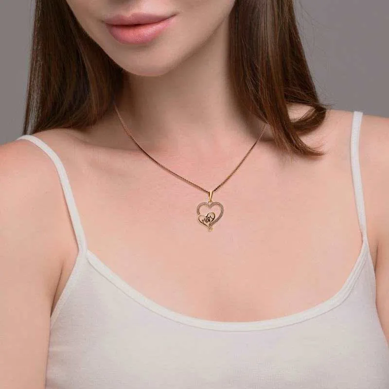 Rose gold MOM Love Heart Necklace