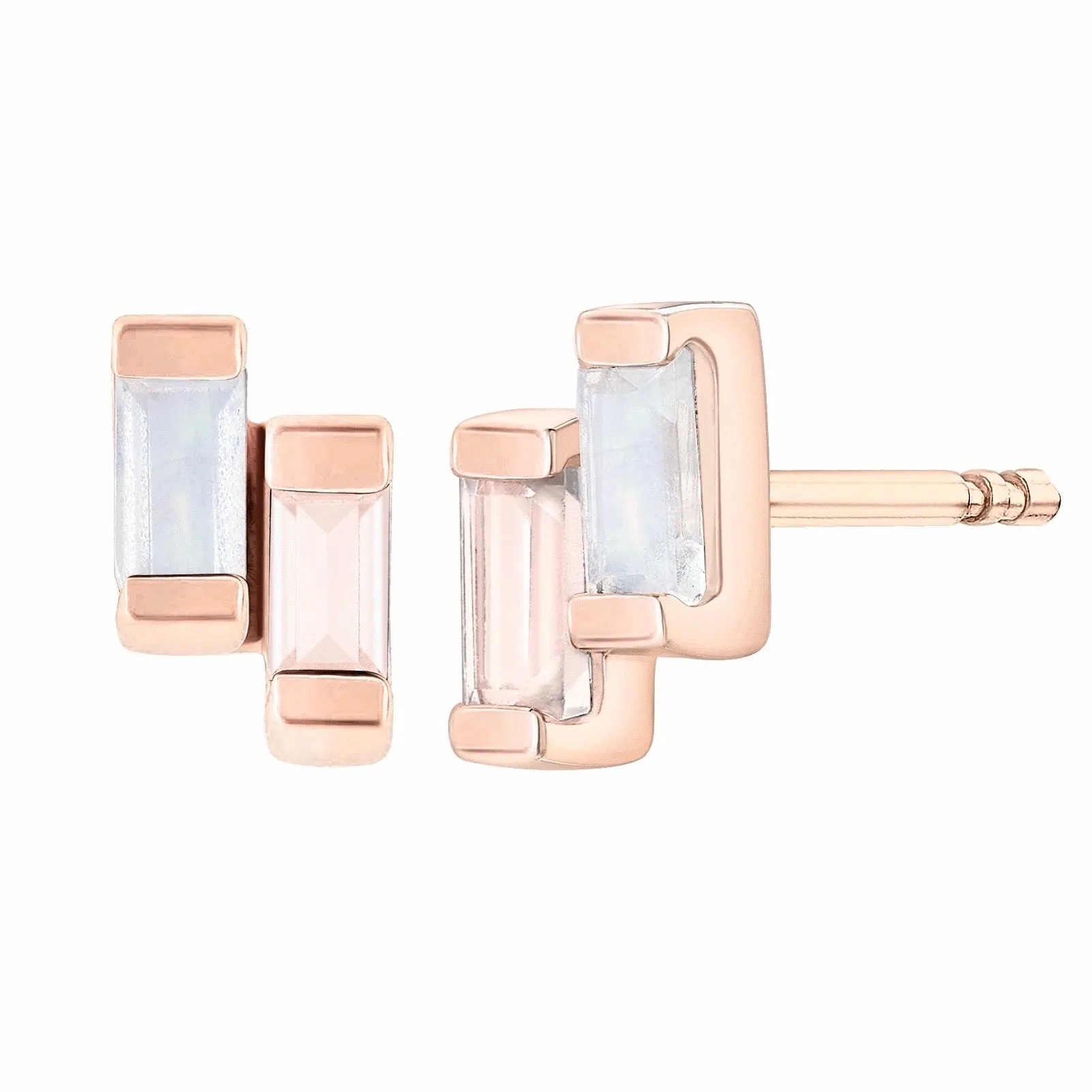 Rose Gold Studs Rose Quartz Anais