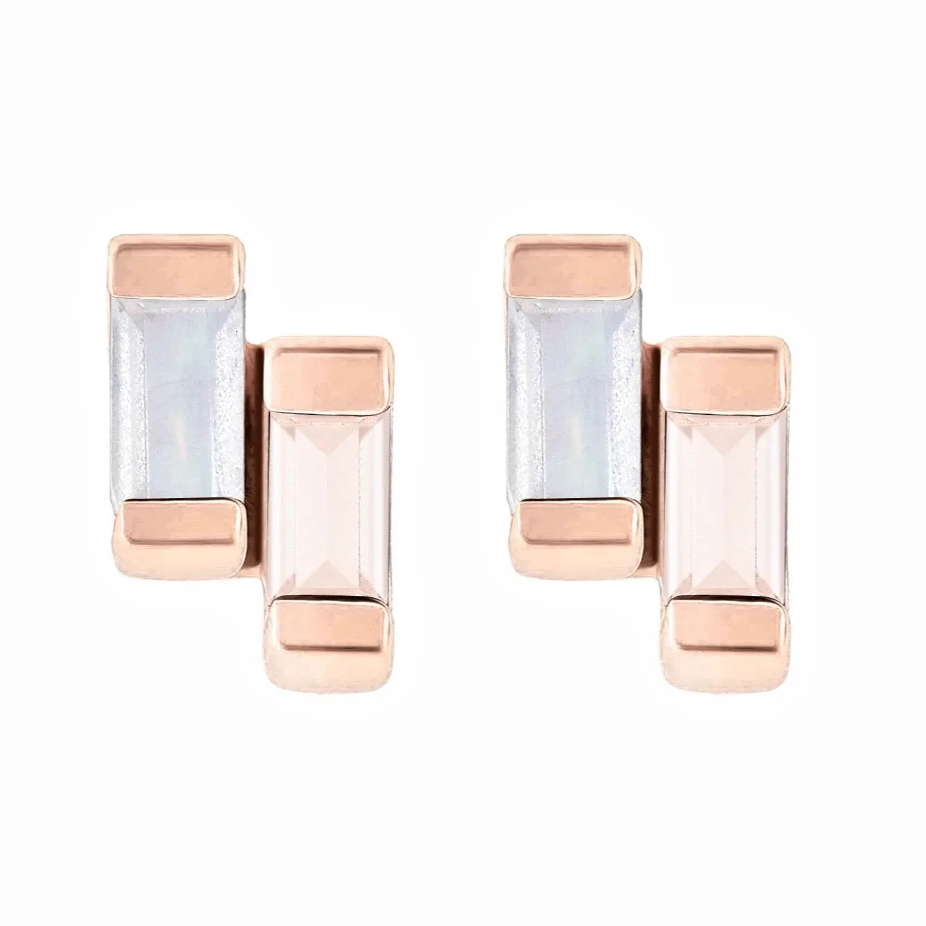 Rose Gold Studs Rose Quartz Anais