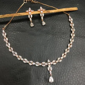 Round Neck Zircon/AD Necklace Set 3151-11
