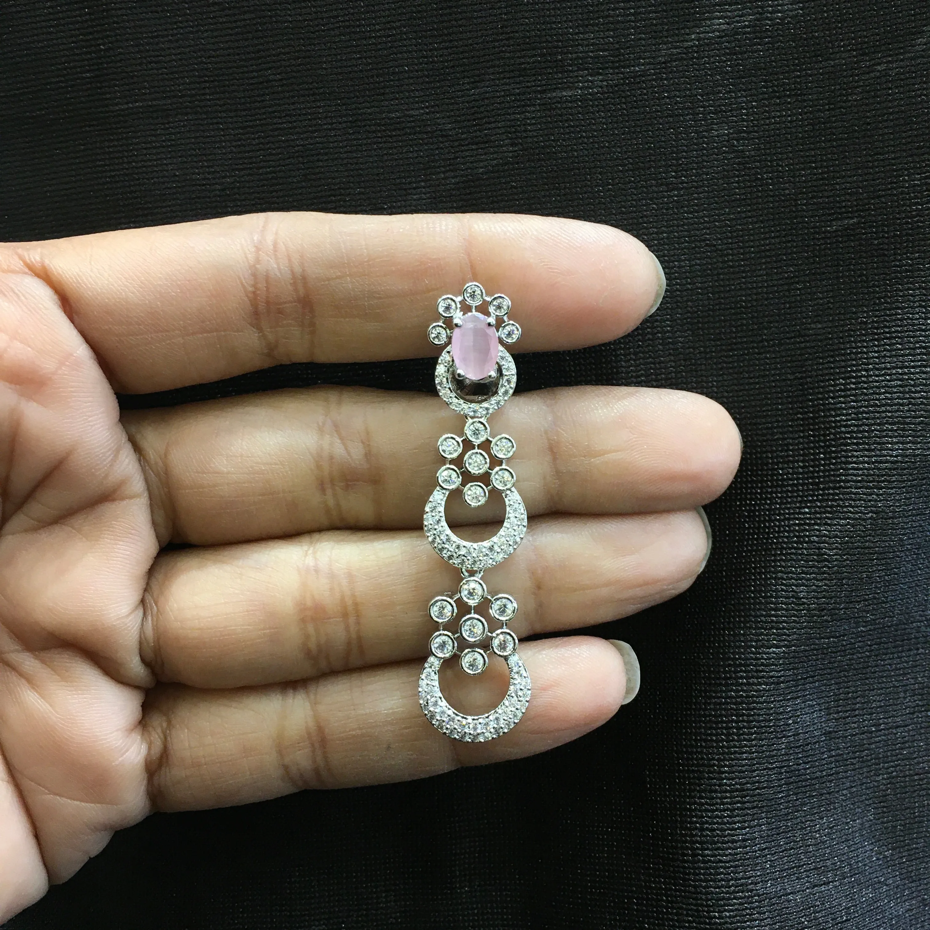 Round Neck Zircon/AD Necklace Set 5930-69