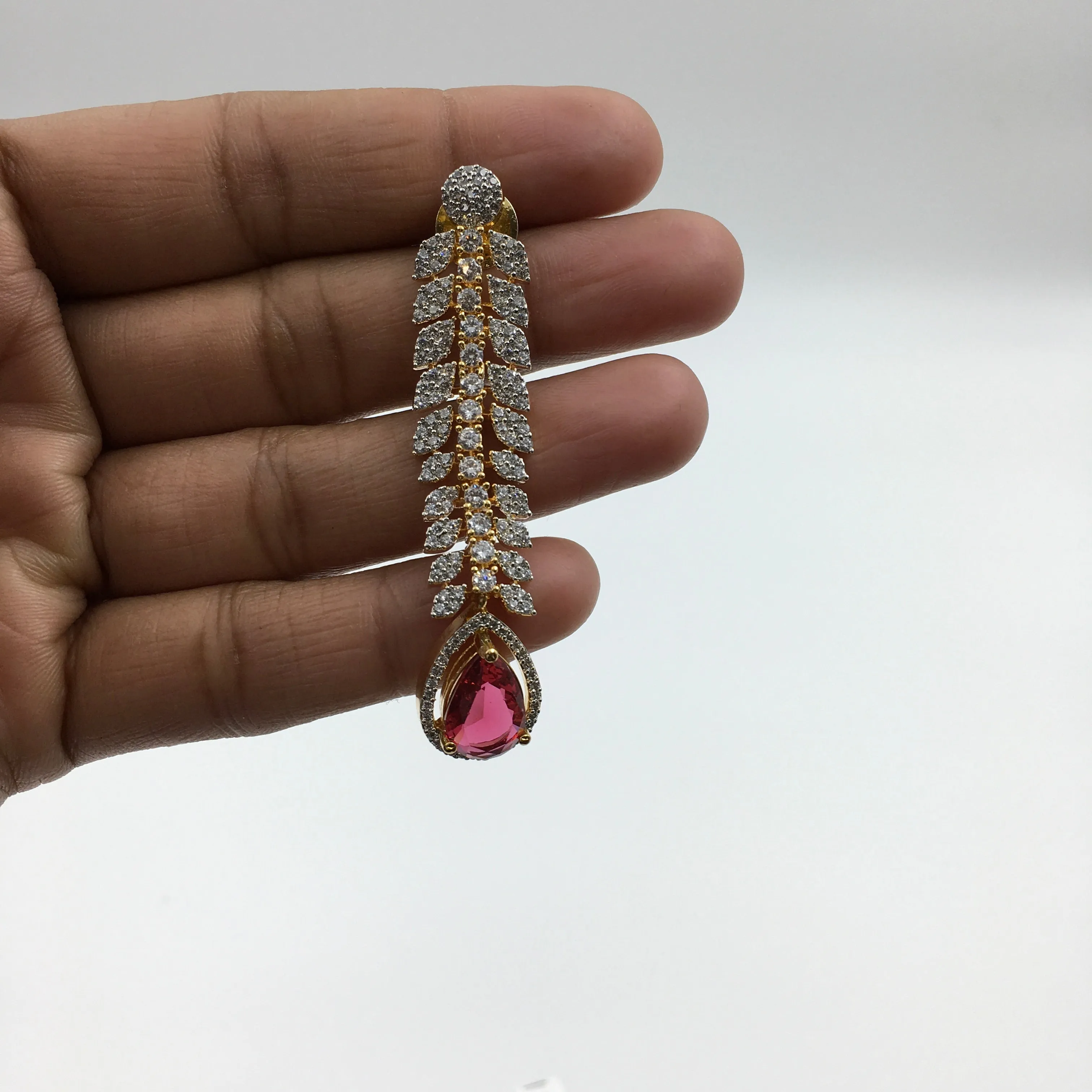 Round Neck Zircon/AD Necklace Set 8567-08