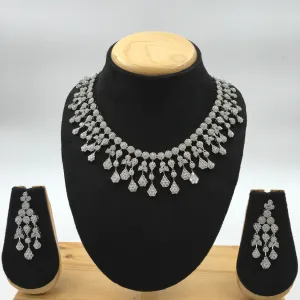 Round Neck Zircon/AD Necklace Set 8568-08