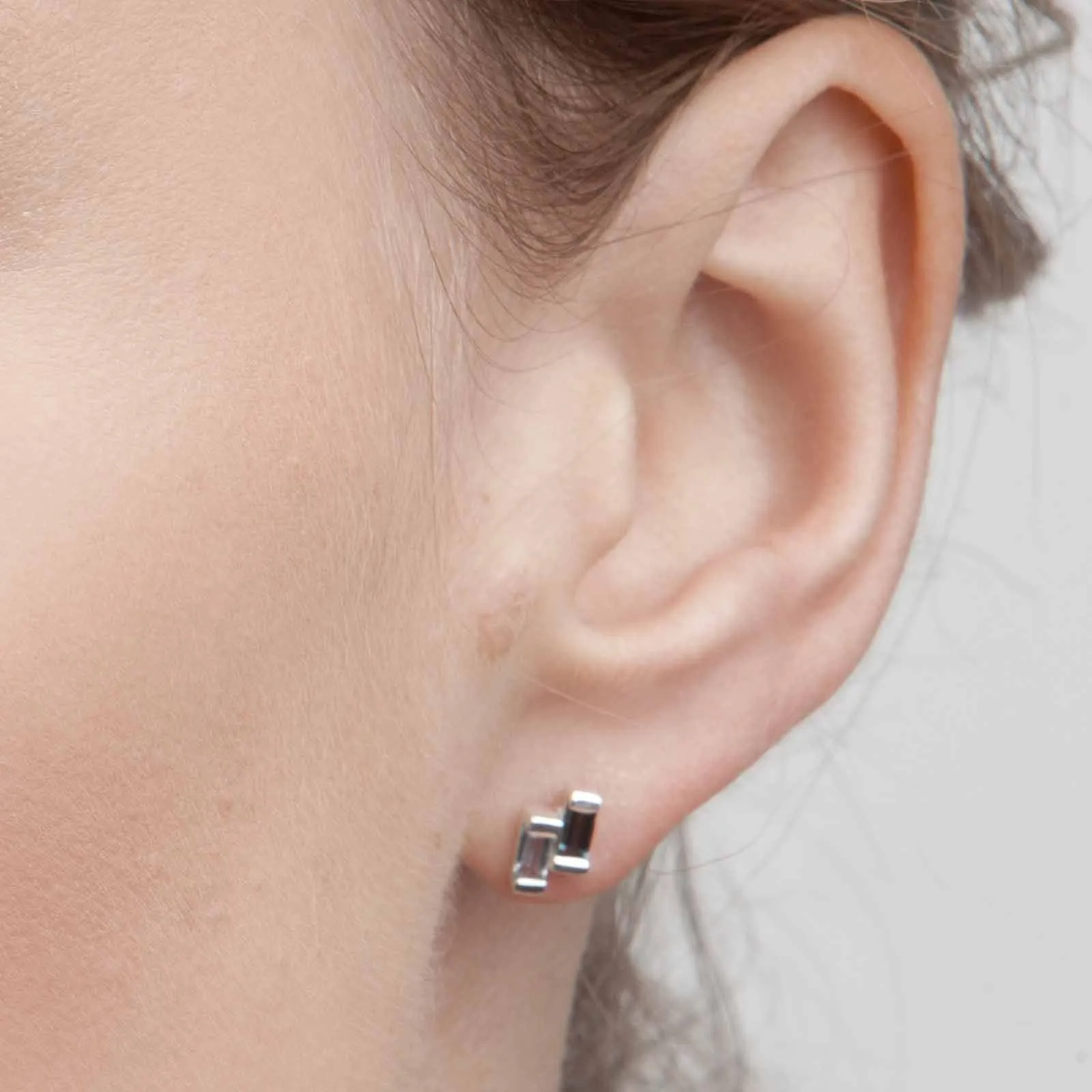 Silver Studs Blue Topaz Anais