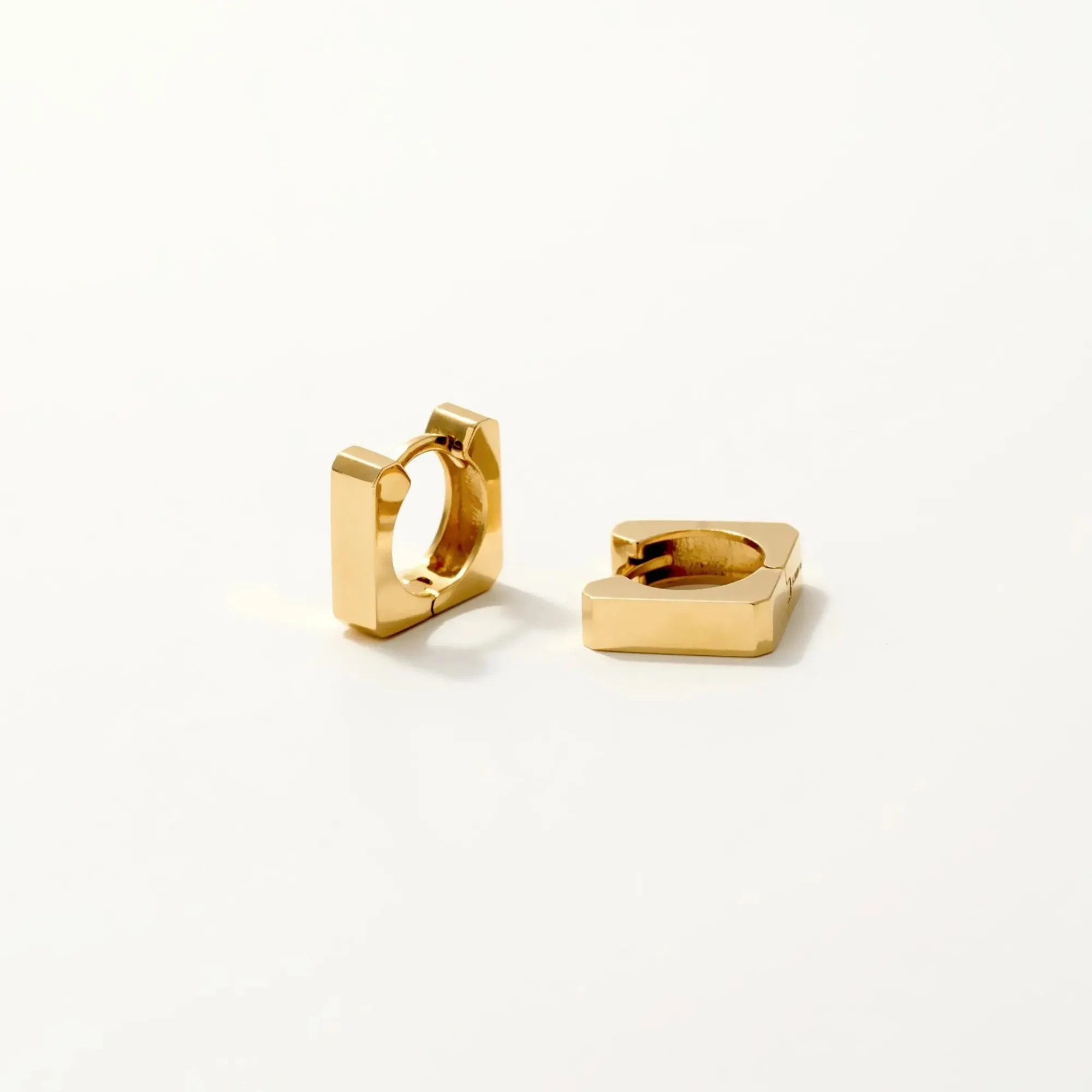 Square Link Huggie Earrings