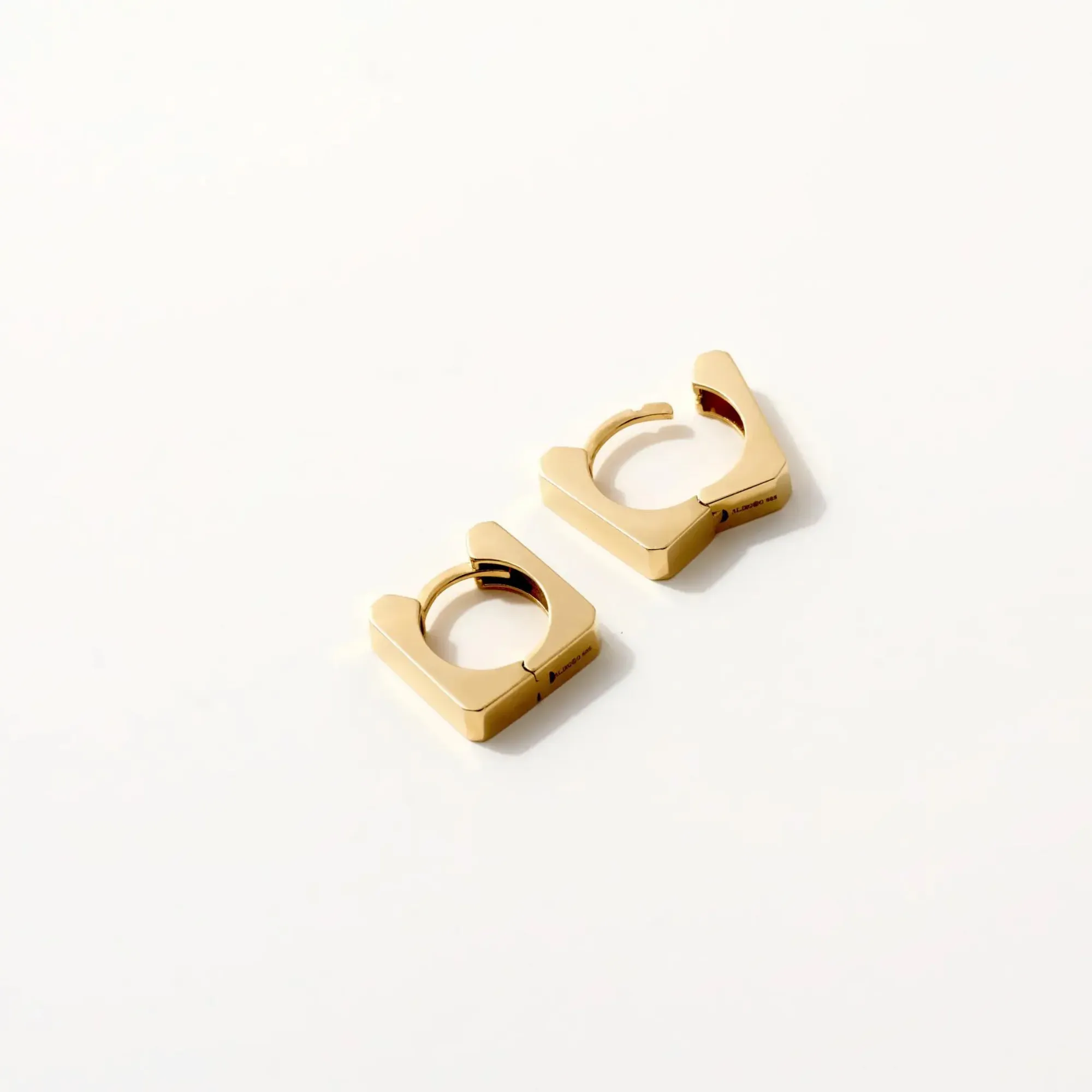 Square Link Huggie Earrings