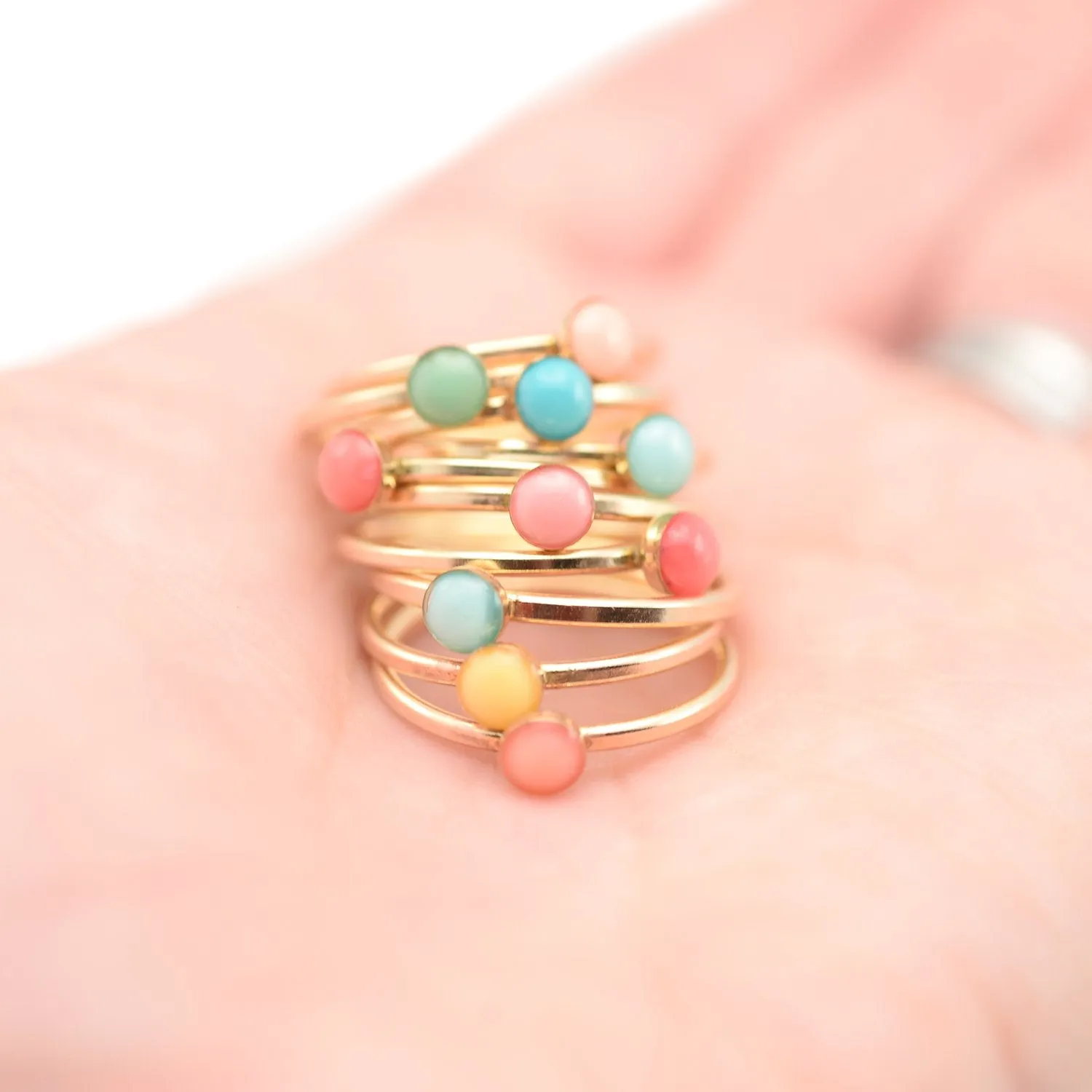stackable birthstone ring • mother's ring