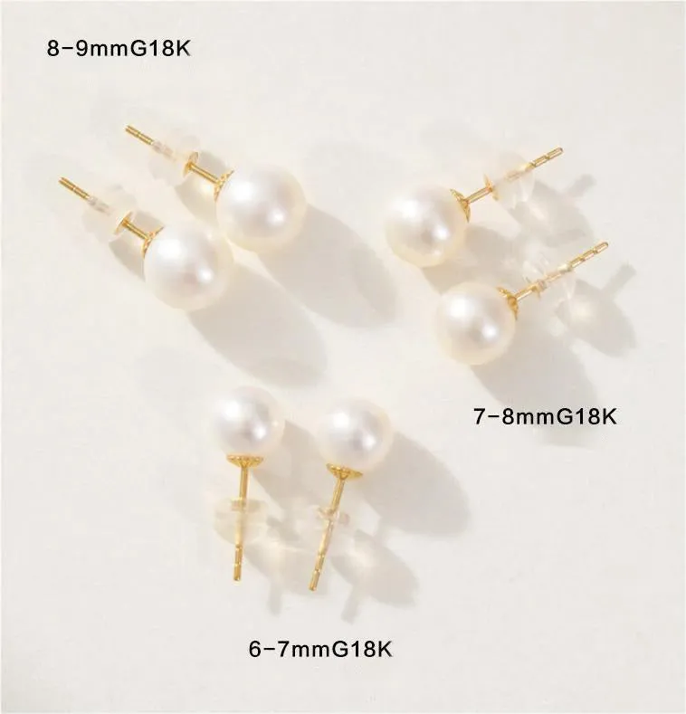 Tajade Flat Round 6-7mm S925 Silver Pearl Stud Earrings