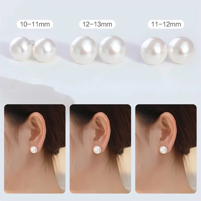 Tajade Flat Round 6-7mm S925 Silver Pearl Stud Earrings
