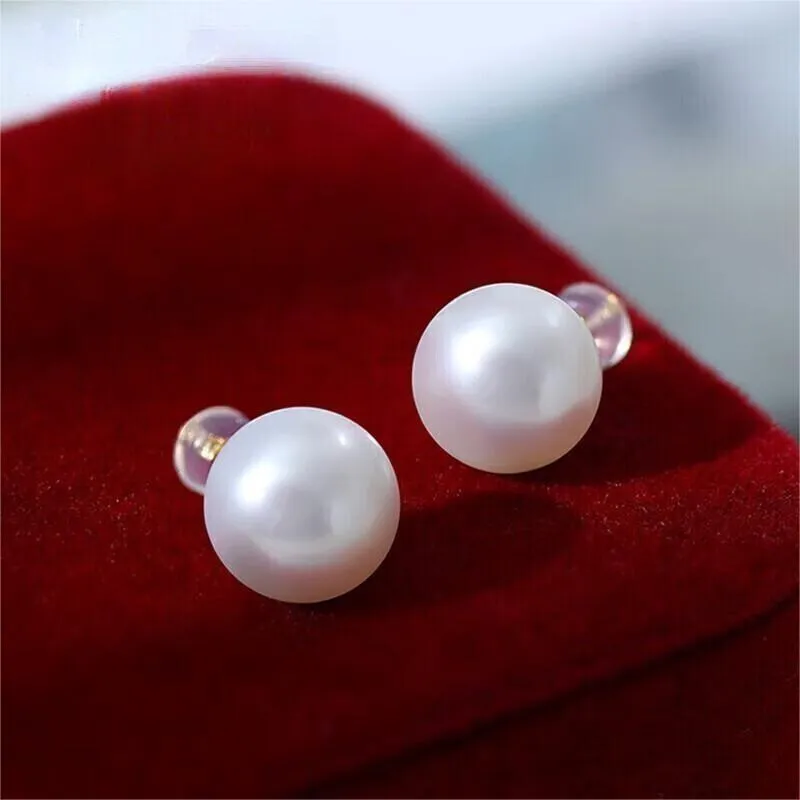 Tajade Flat Round 6-7mm S925 Silver Pearl Stud Earrings
